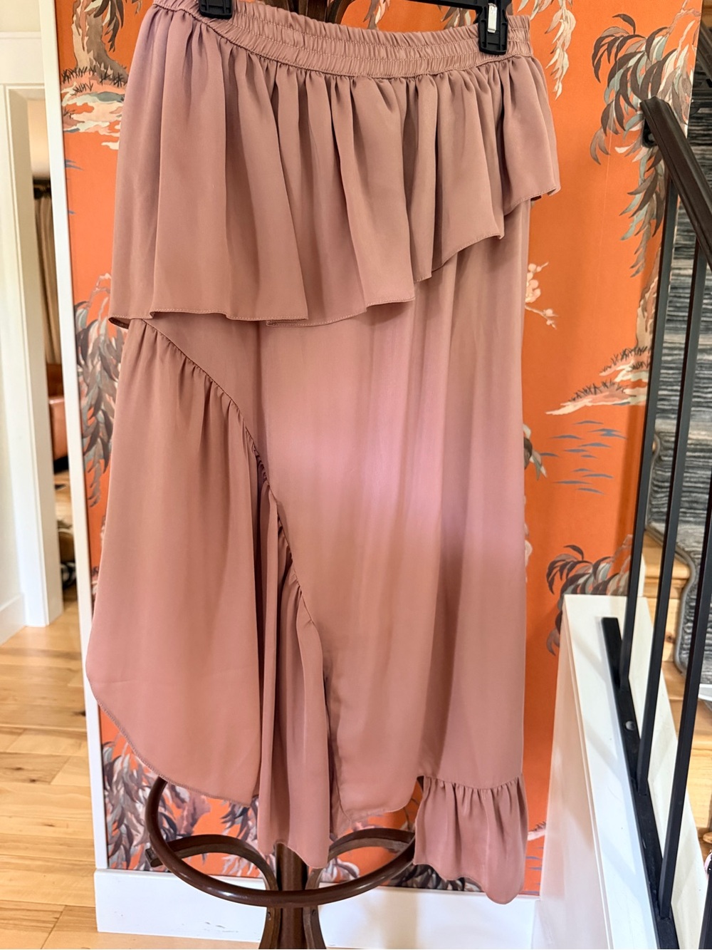 ASOS Mauve High-Low Ruffle Skirt